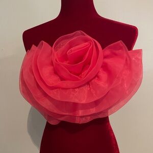 SHEIN Chiquease Flower Rose Decor Crop Tube Top Size XS